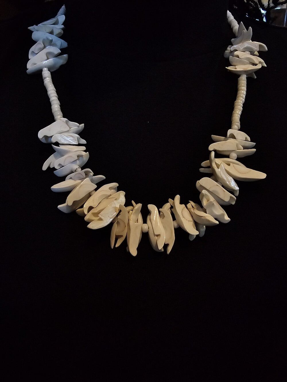 Vintage Handcrafted White Shell Cluster Necklace
